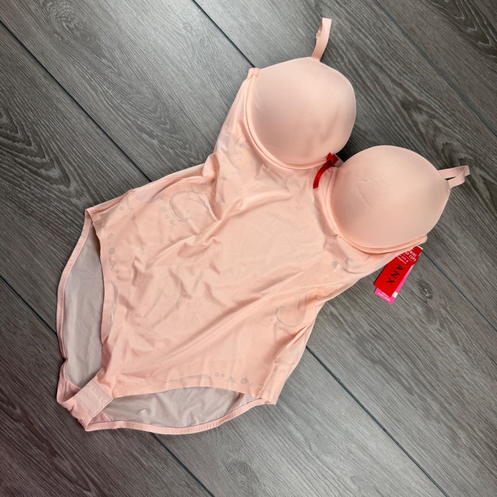 Spanx Womens Deco Panty Body Shapewear Underwire Push-Up Rosy Pink 38C SS0515